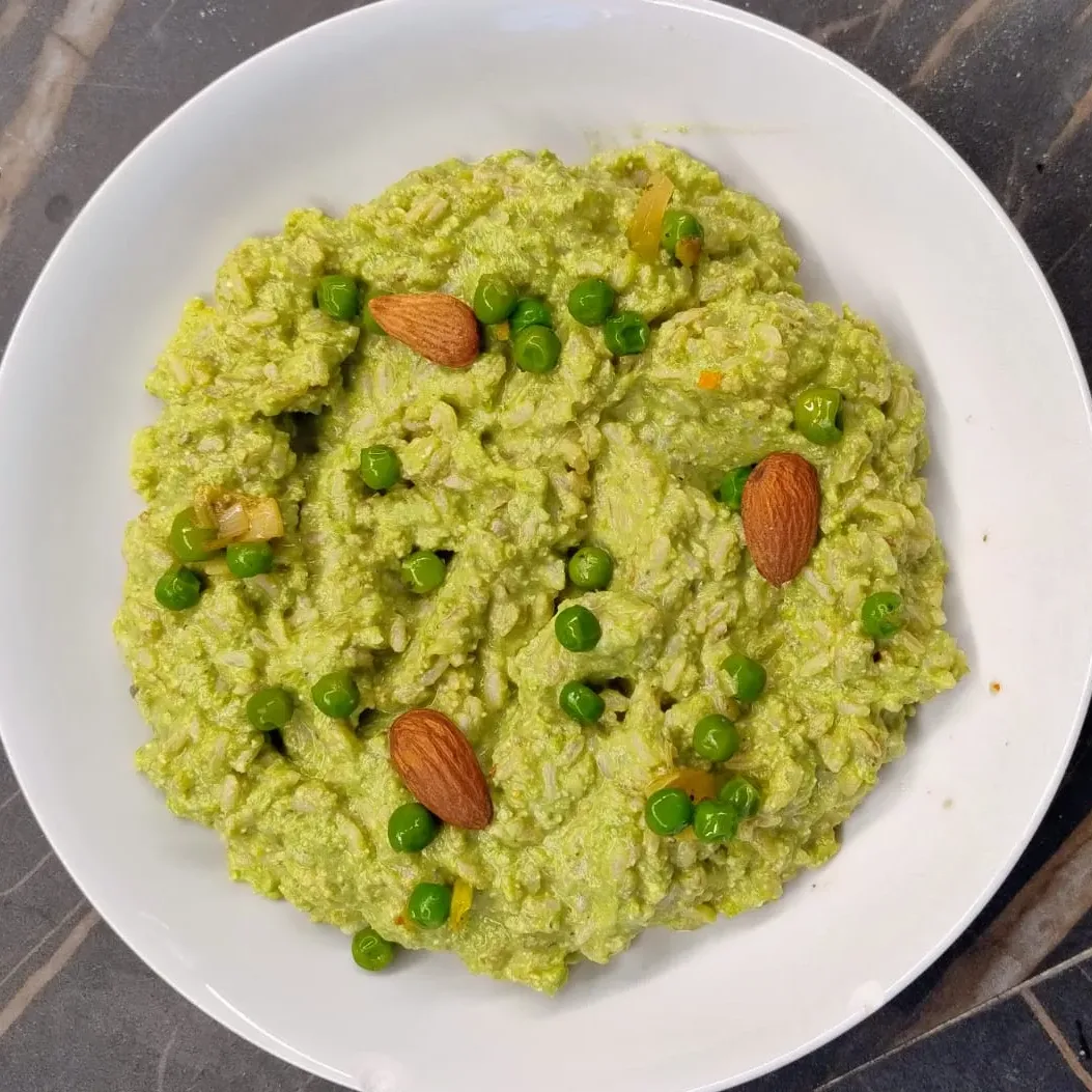 RISOTTO PRIMAVERA con mandorle e piselli